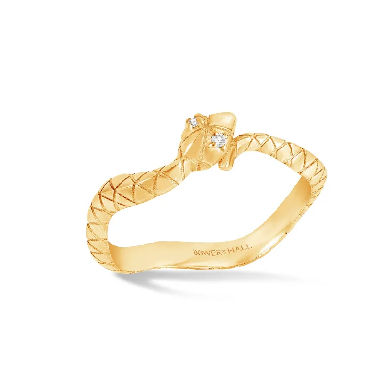 14k Fearless Snake Diamond Twinkle Ring sold by Dower & Hall