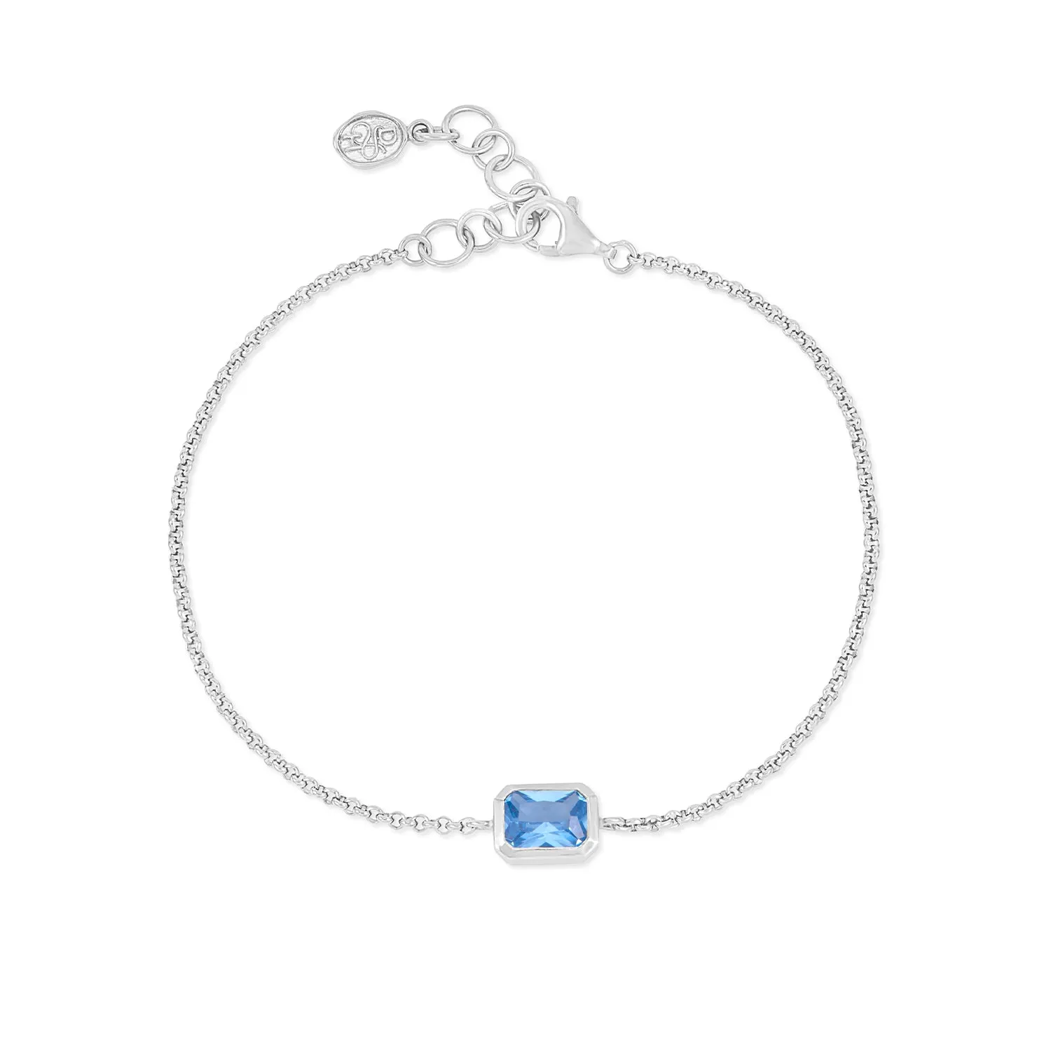 Blue Topaz Octagon Chain Bracelet sold by Dower & Hall