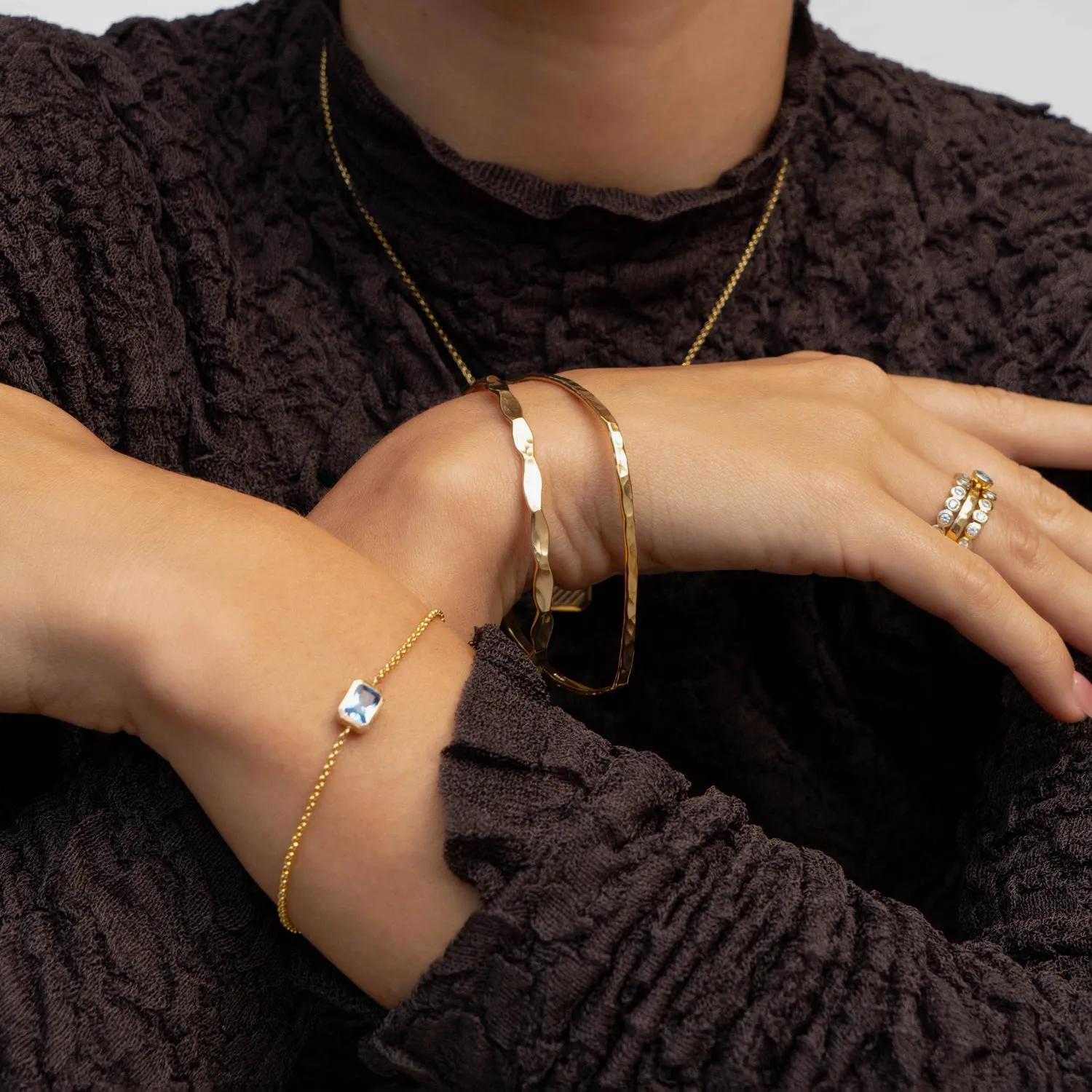 Blue Topaz Octagon Chain Bracelet sold by Dower & Hall product image thumbnail 3