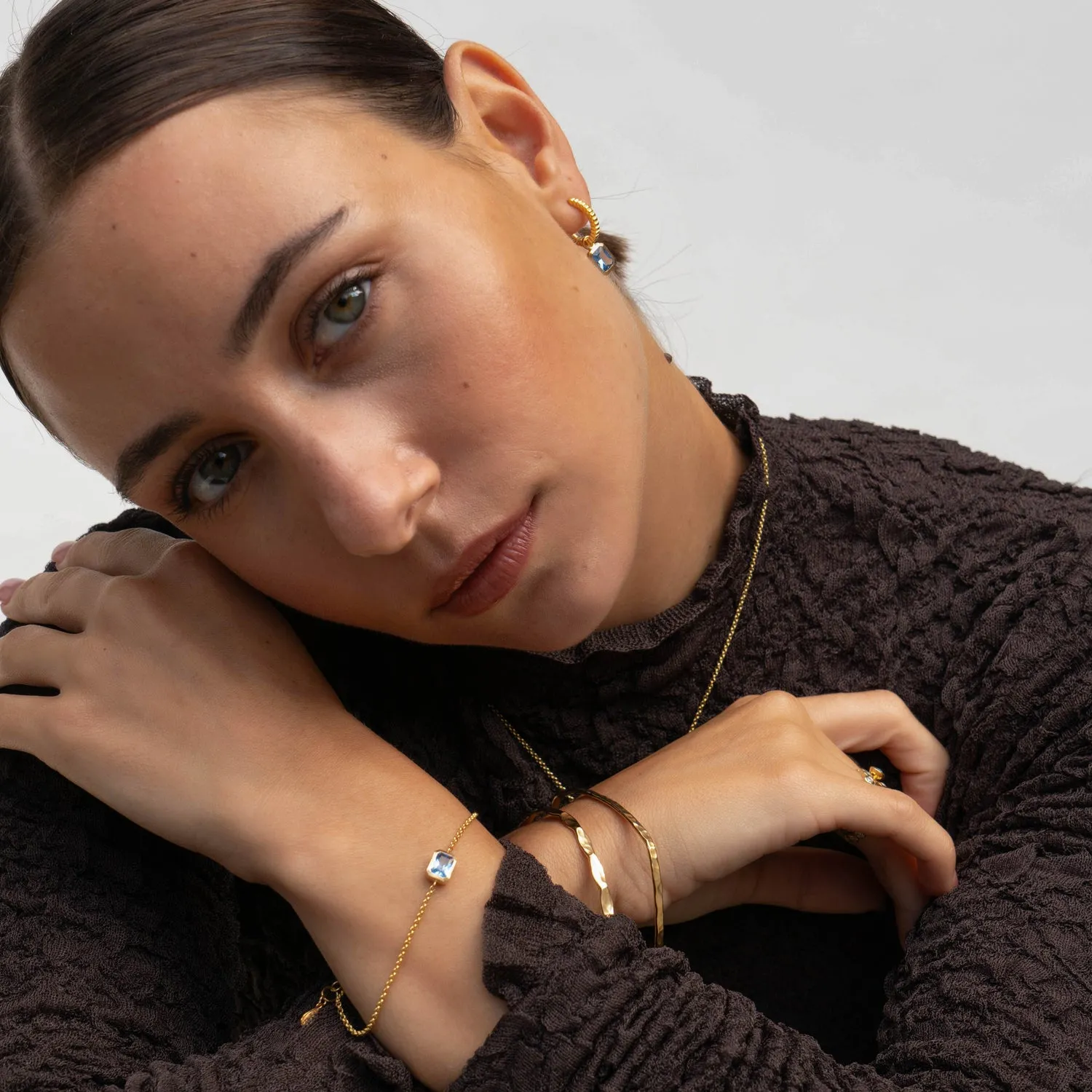 Blue Topaz Octagon Chain Bracelet sold by Dower & Hall product image thumbnail 5