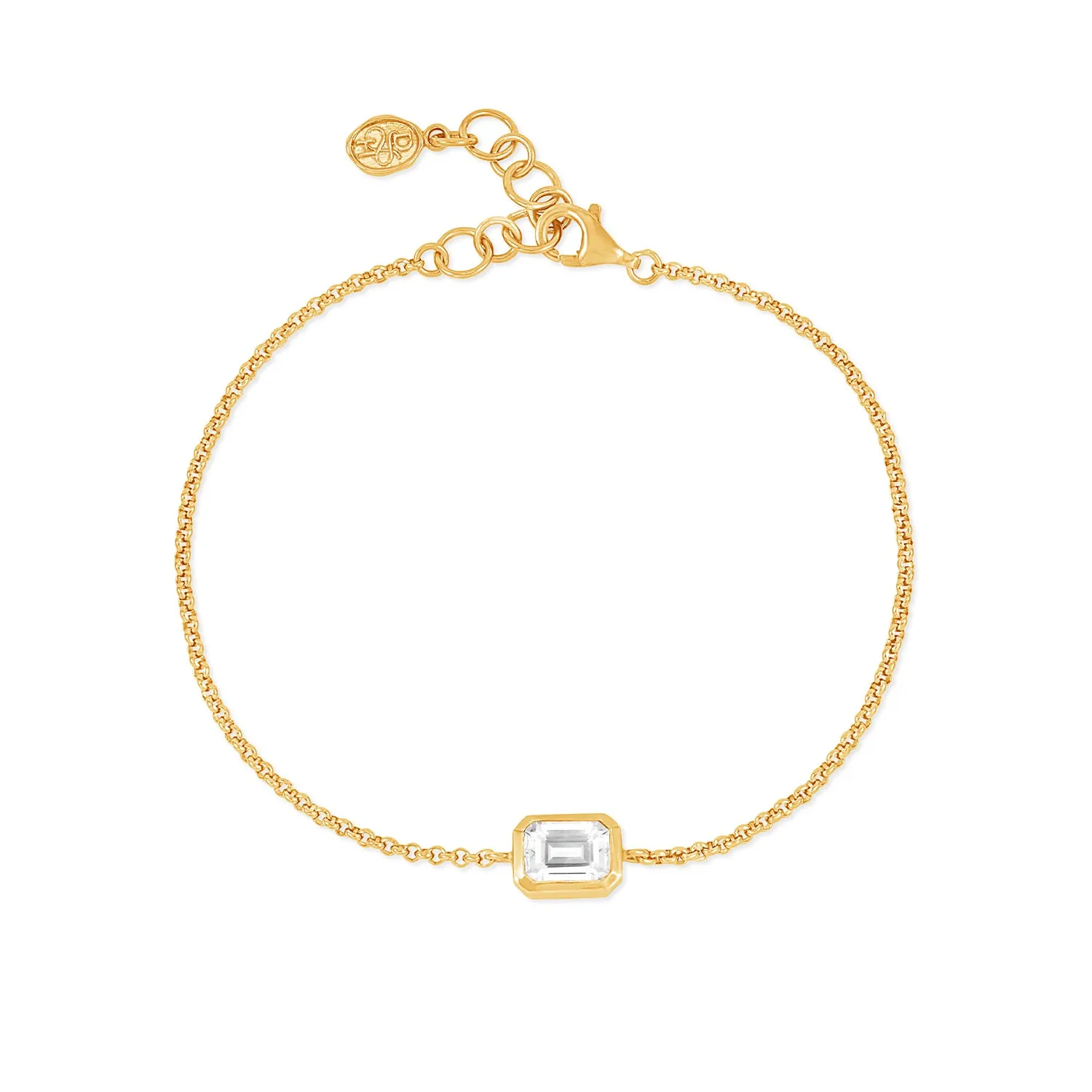 White Topaz Octagon Chain Bracelet sold by Dower & Hall