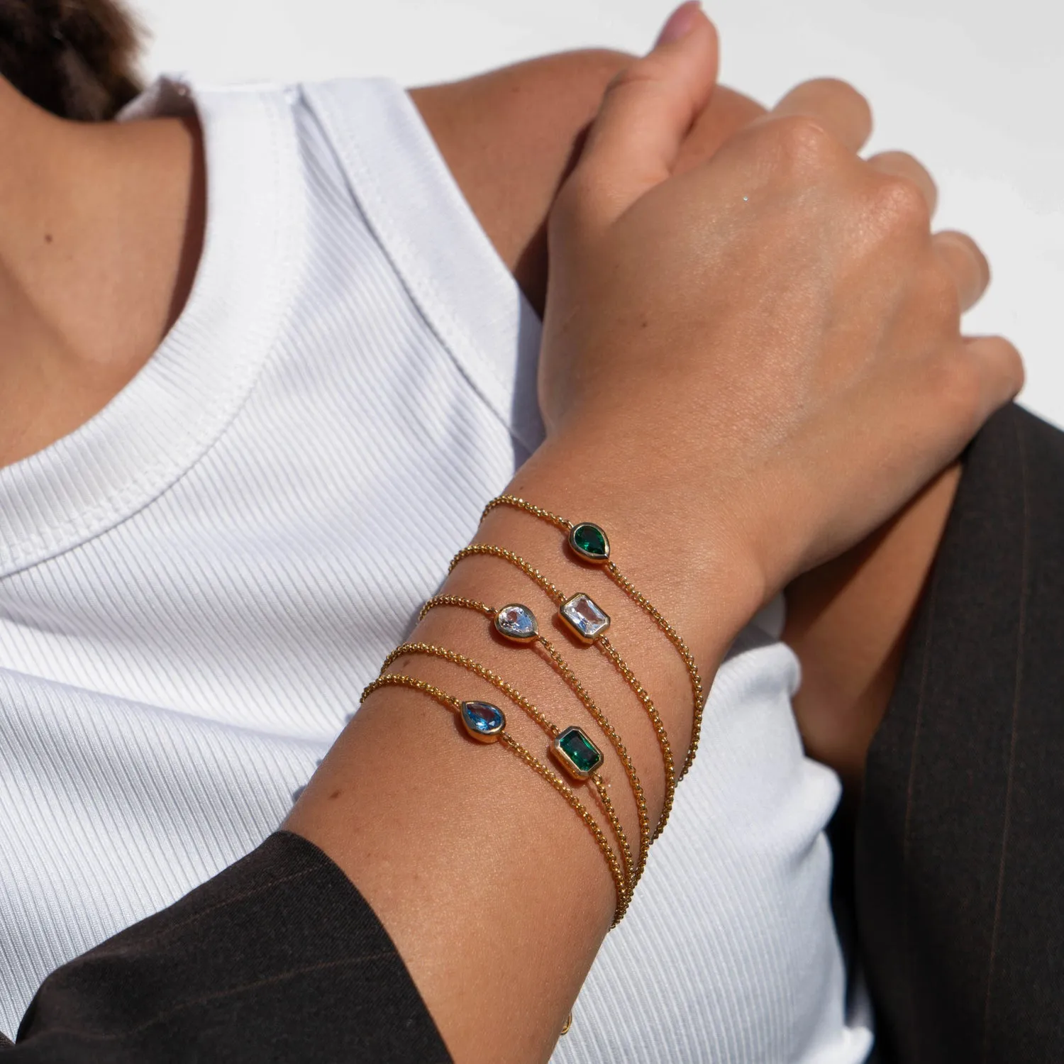 White Topaz Octagon Chain Bracelet sold by Dower & Hall product image thumbnail 3