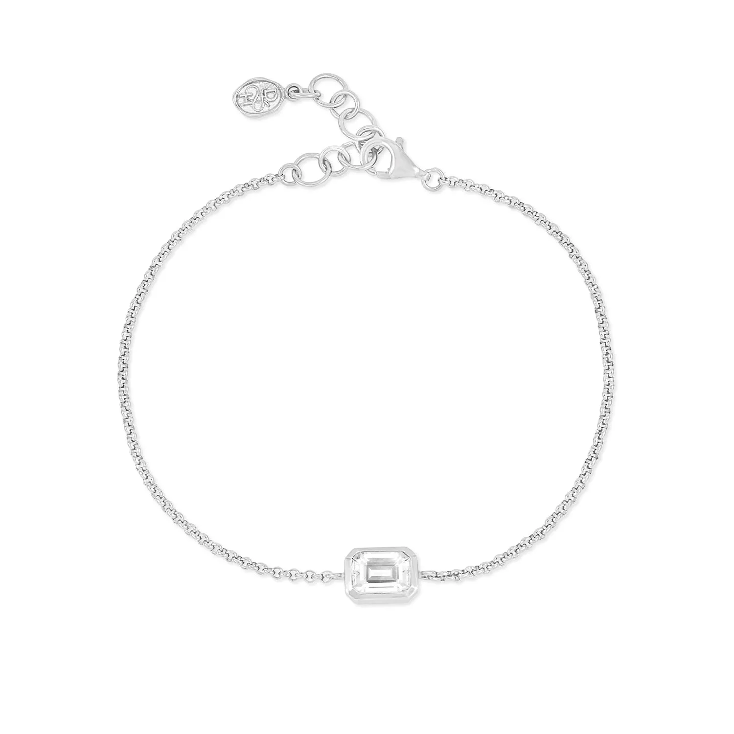 White Topaz Octagon Chain Bracelet sold by Dower & Hall product image thumbnail 4