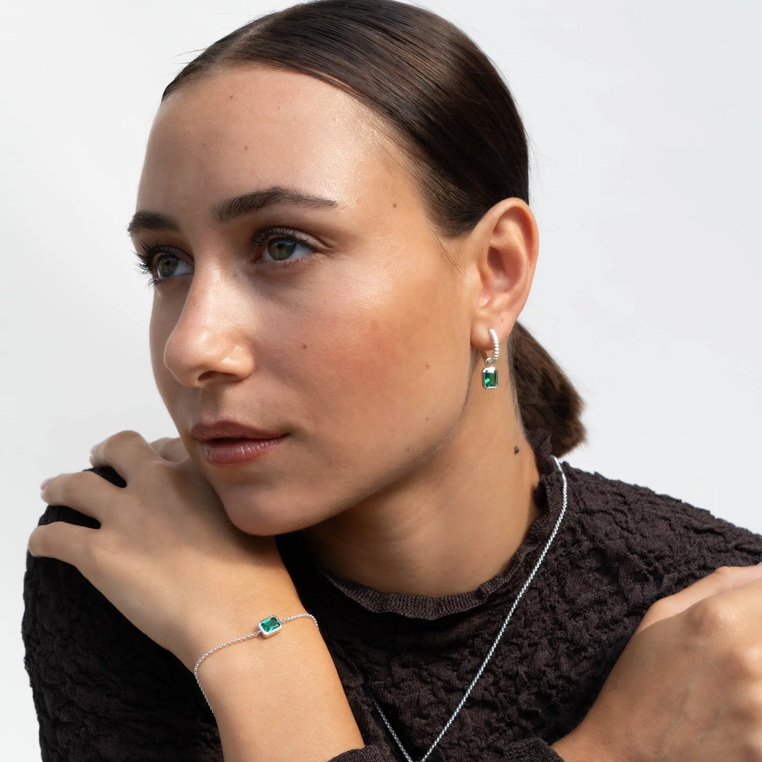 Green Garnet Octagon Chain Bracelet sold by Dower & Hall product image thumbnail 5