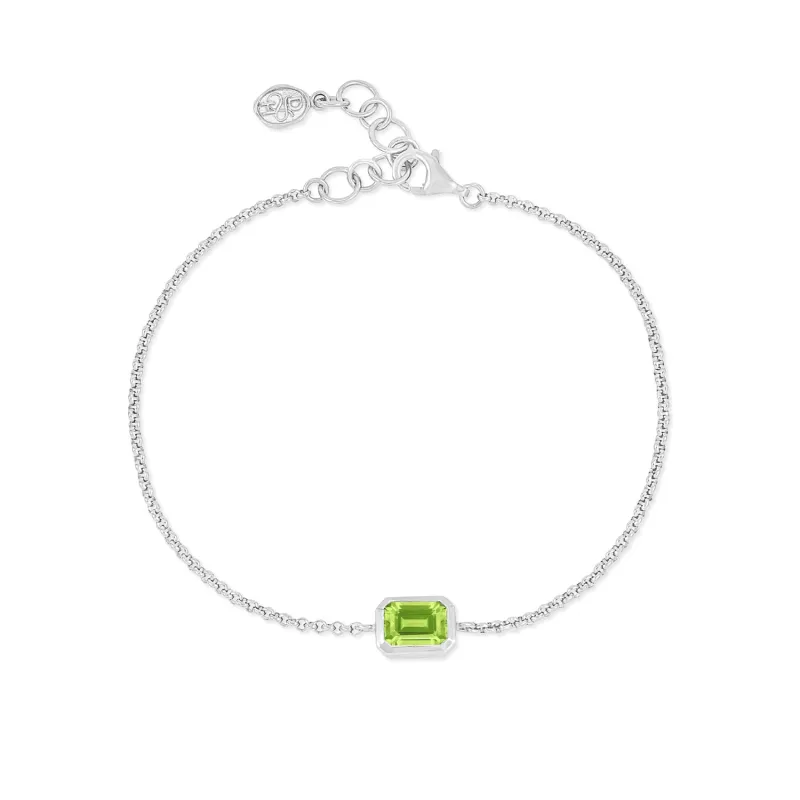 Peridot Octagon Chain Bracelet sold by Dower & Hall