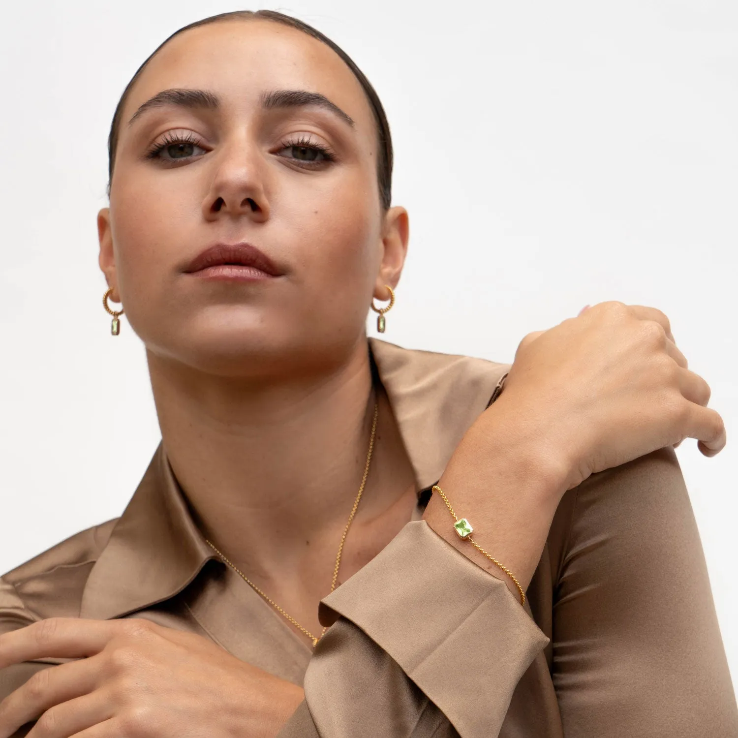 Peridot Octagon Chain Bracelet sold by Dower & Hall product image thumbnail 3