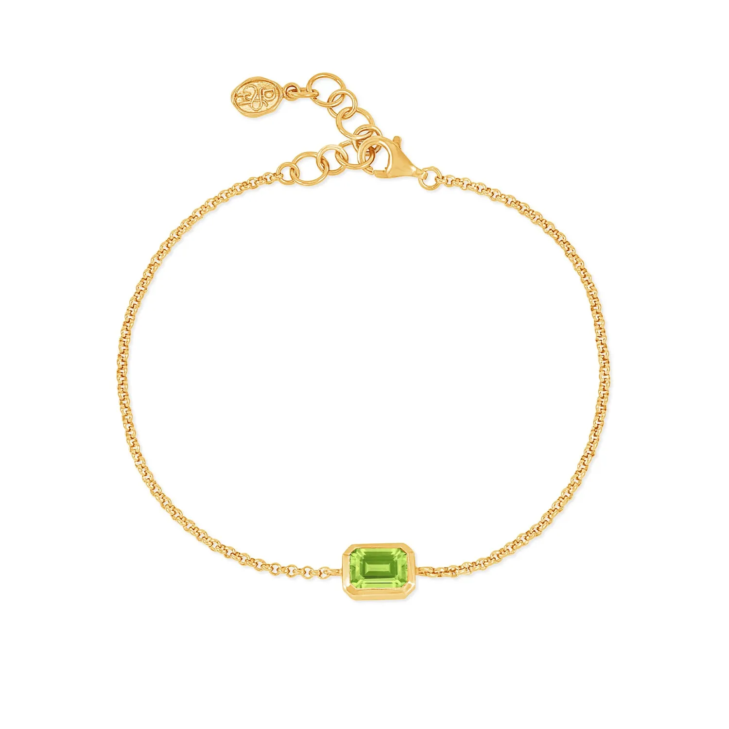 Peridot Octagon Chain Bracelet sold by Dower & Hall product image thumbnail 4