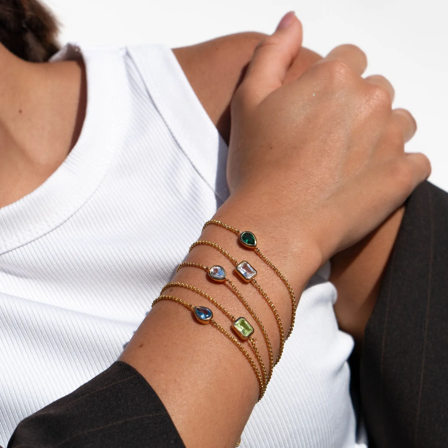 Peridot Octagon Chain Bracelet sold by Dower & Hall product image thumbnail 2