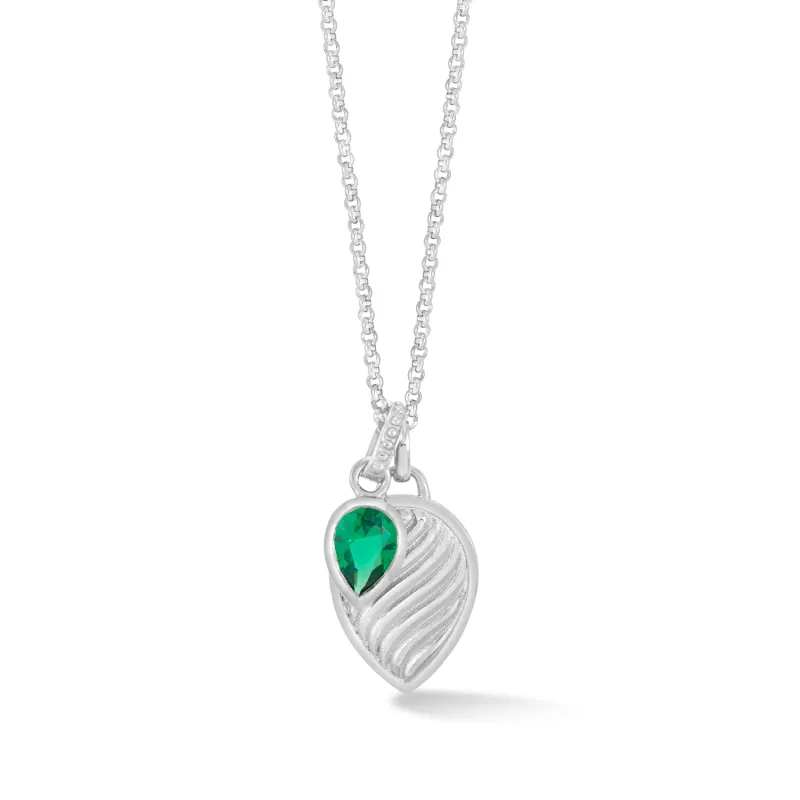 Green Garnet Twist Peardrop Necklace sold by Dower & Hall