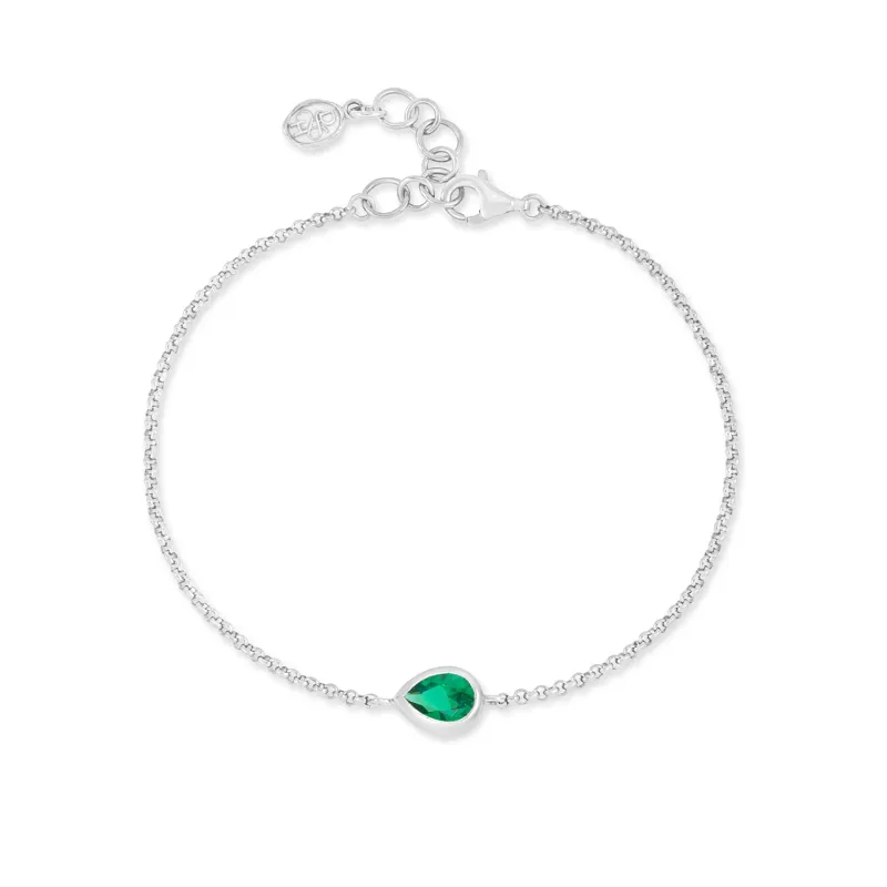 Green Garnet Pear Chain Bracelet sold by Dower & Hall