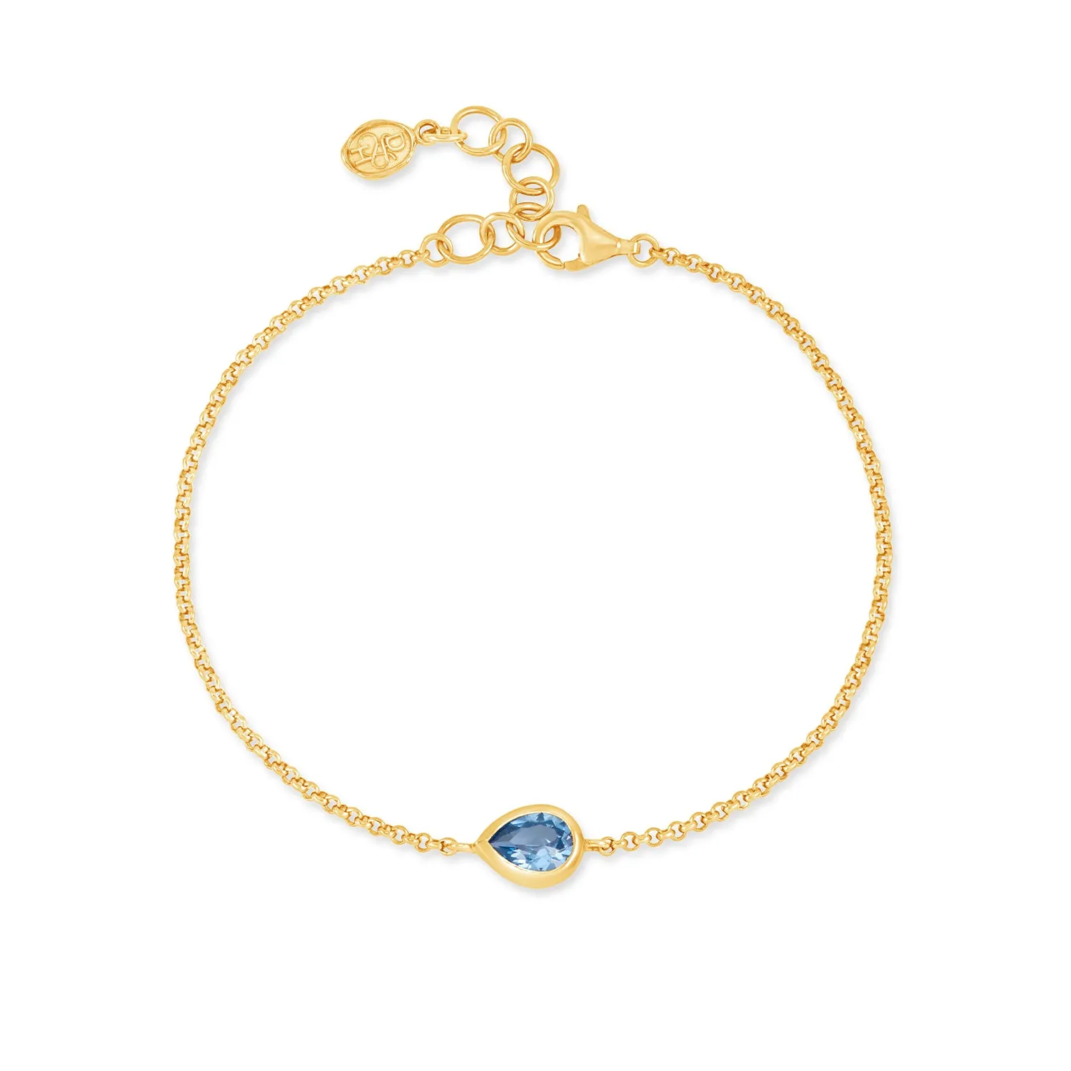 Blue Topaz Pear Chain Bracelet sold by Dower & Hall product image thumbnail 4