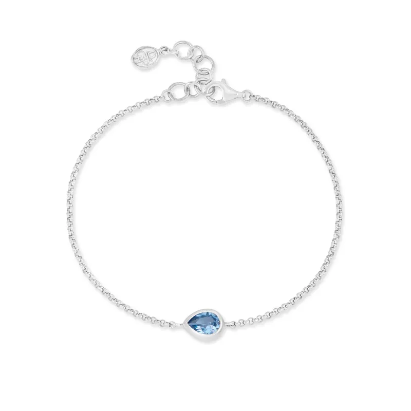 Blue Topaz Pear Chain Bracelet sold by Dower & Hall