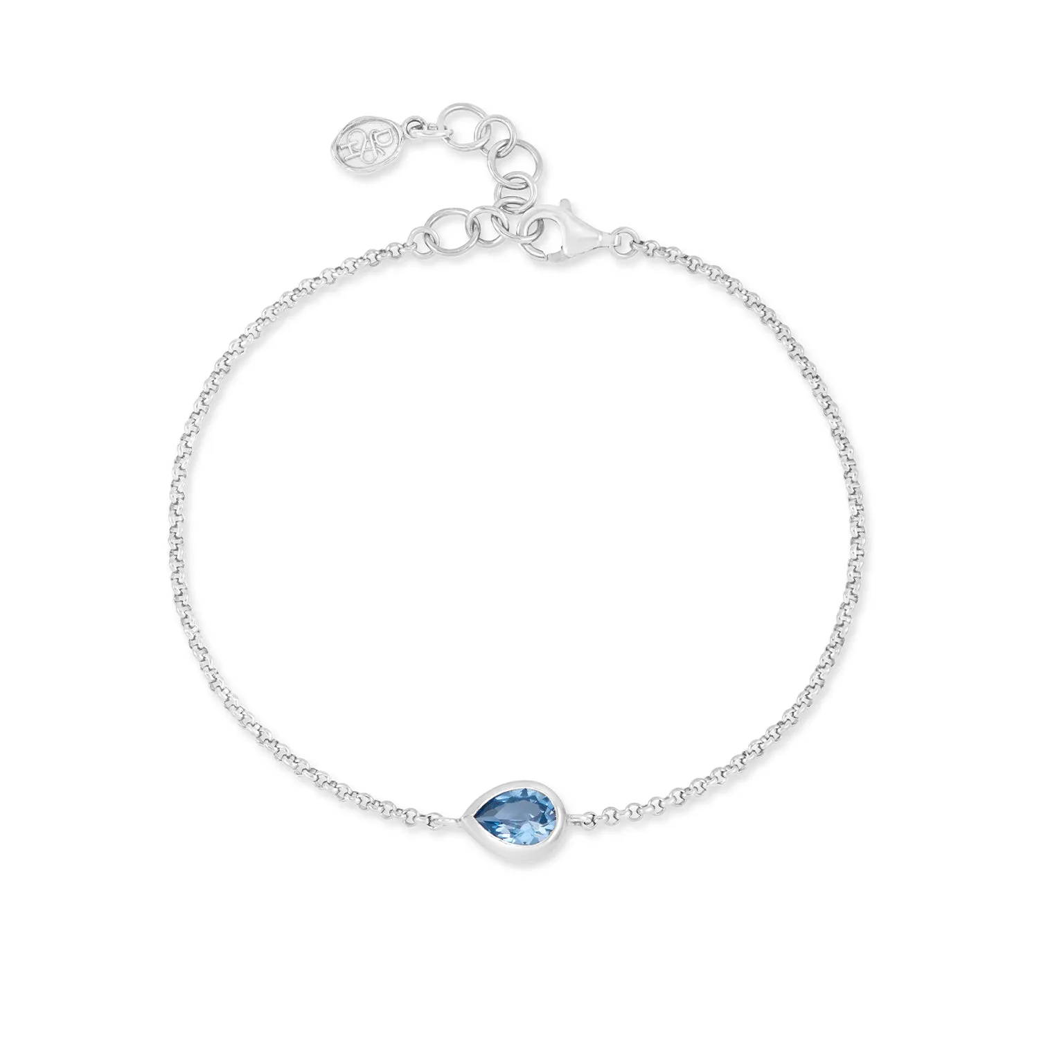 Blue Topaz Pear Chain Bracelet sold by Dower & Hall