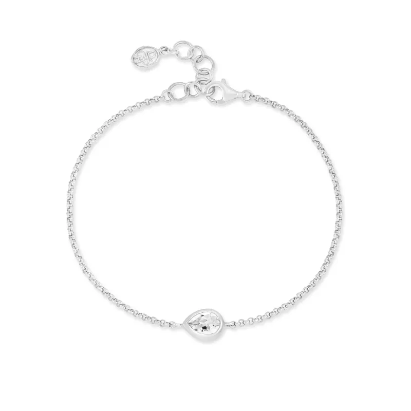 White Topaz Pear Chain Bracelet sold by Dower & Hall