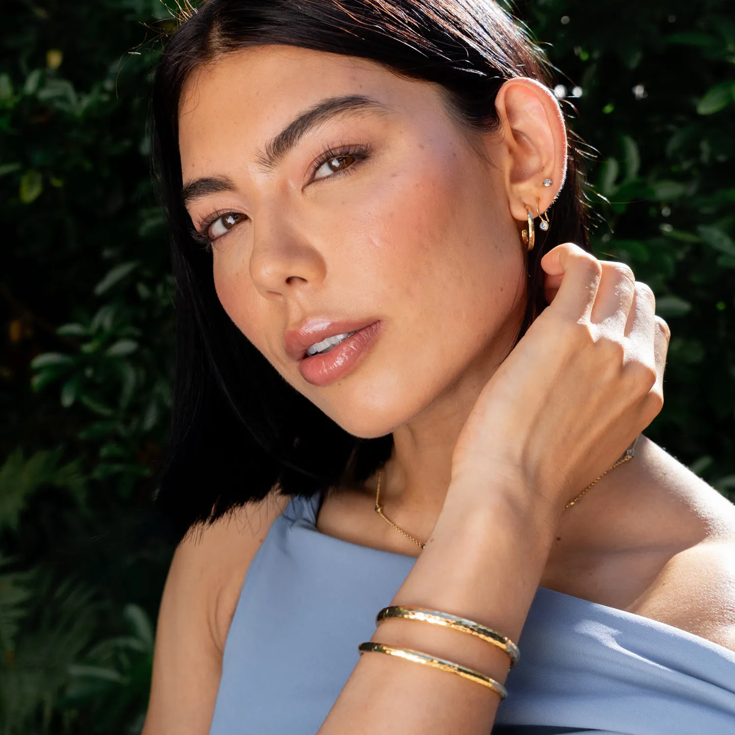 20mm Hammered Hoop Nomad Earrings sold by Dower & Hall product image thumbnail 2