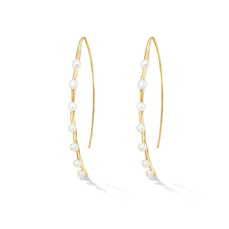 Long Waterfall Pearl Drop Earrings sold by Dower & Hall