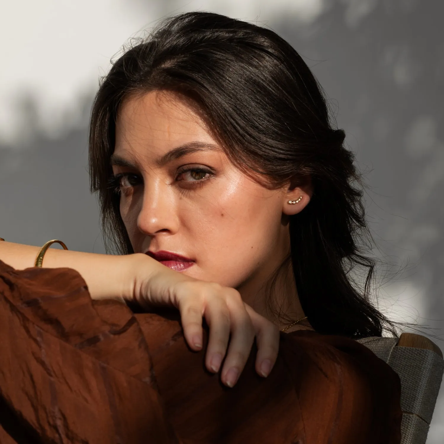 White Sapphire Dewdrop Ear Climbers sold by Dower & Hall product image thumbnail 5