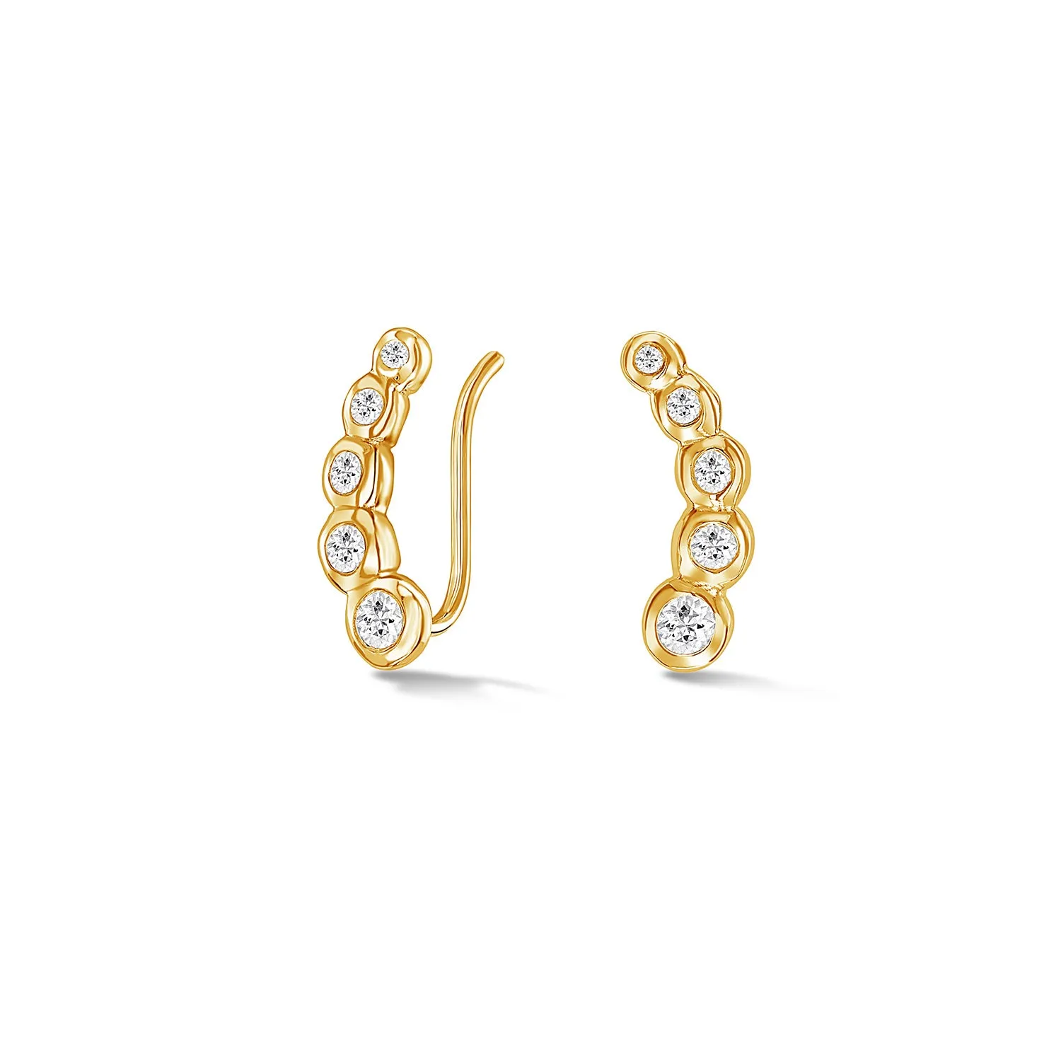 White Sapphire Dewdrop Ear Climbers sold by Dower & Hall product image thumbnail 4