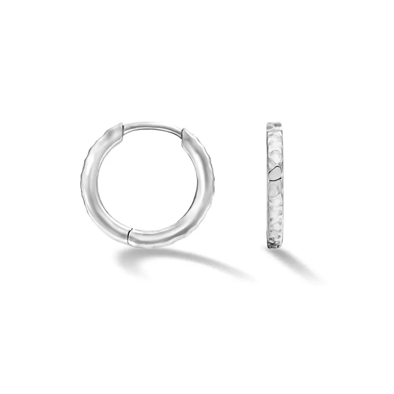 Men's Medium Hammered Nomad Huggie Hoops sold by Dower & Hall