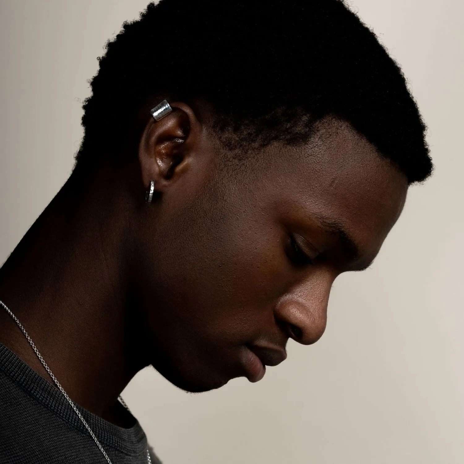 Men's Medium Hammered Nomad Huggie Hoops sold by Dower & Hall product image thumbnail 2