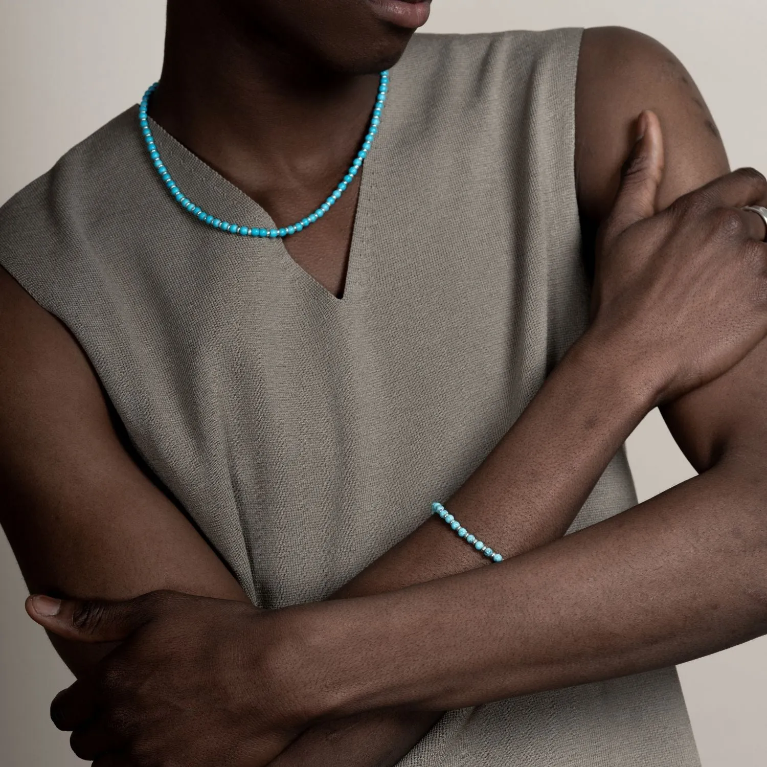 Men's Turquoise Halo Bracelet sold by Dower & Hall product image thumbnail 3