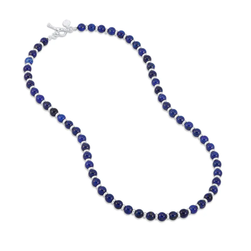 Men's Lapis Lazuli Halo Necklace sold by Dower & Hall