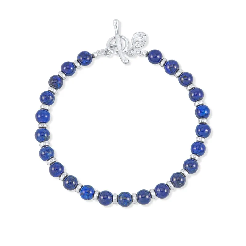 Men's Lapis Lazuli Halo Bracelet sold by Dower & Hall