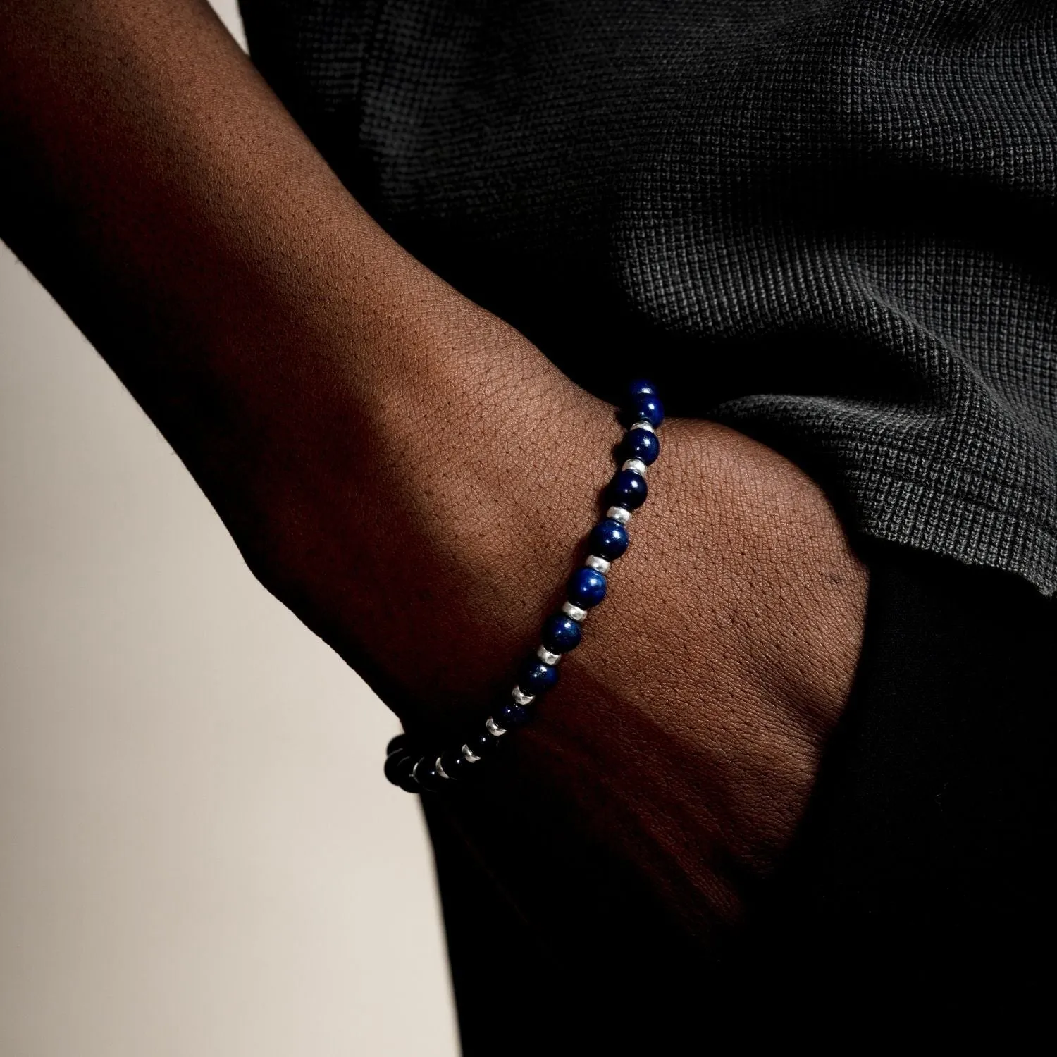 Men's Lapis Lazuli Halo Bracelet sold by Dower & Hall product image thumbnail 2