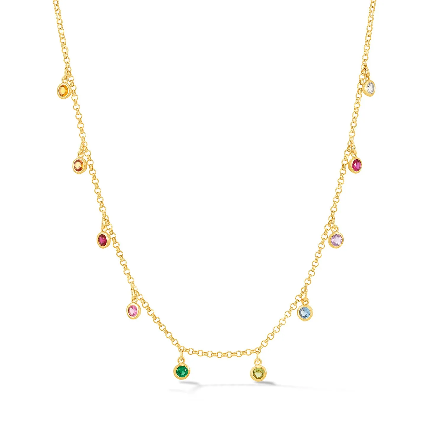 Mixed Gemstone Array Chain Necklace sold by Dower & Hall product image thumbnail 2