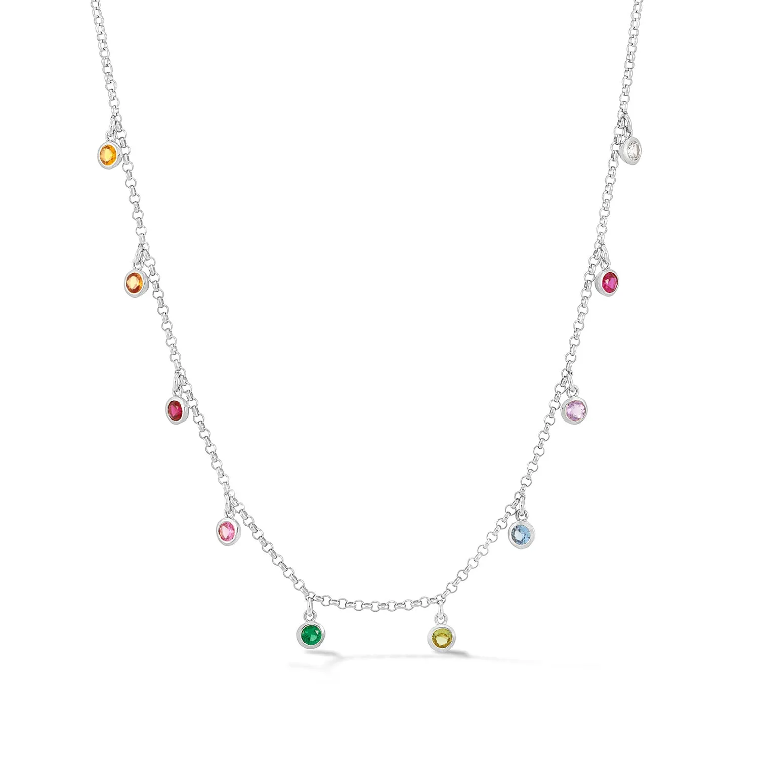 Mixed Gemstone Array Chain Necklace sold by Dower & Hall product image thumbnail 4