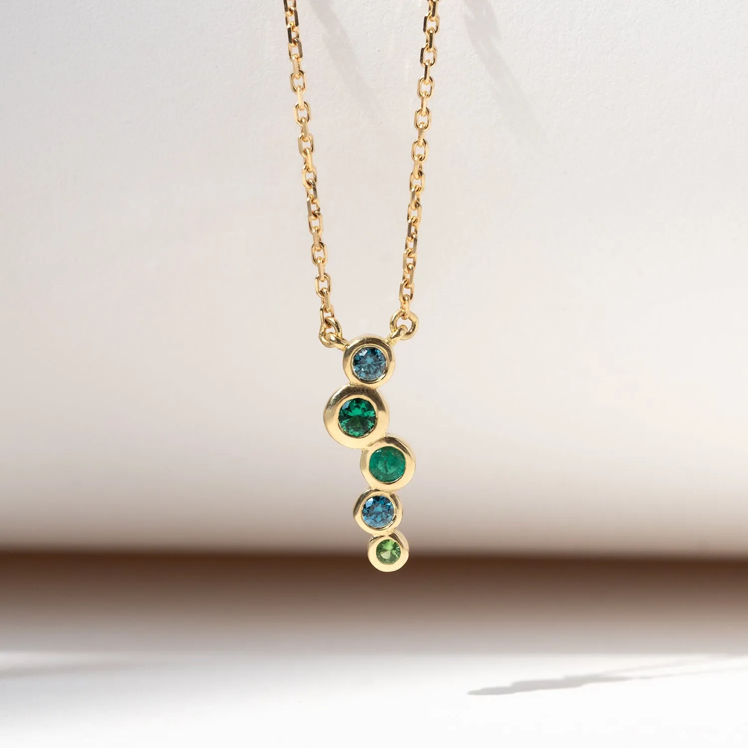 18k Emerald Green Small Cascade Pendant sold by Dower & Hall product image thumbnail 3