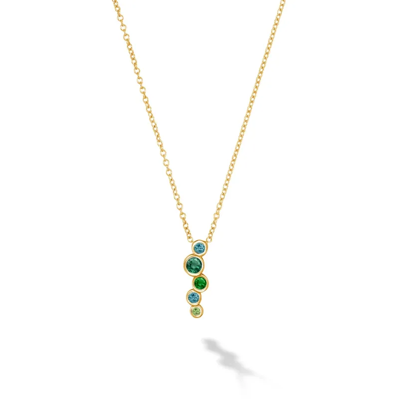 18k Emerald Green Small Cascade Pendant sold by Dower & Hall