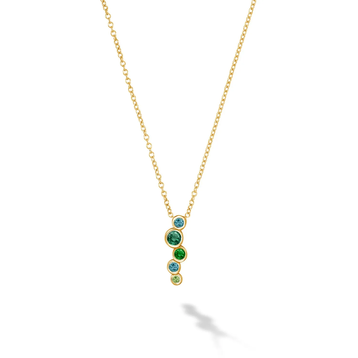 18k Emerald Green Small Cascade Pendant sold by Dower & Hall