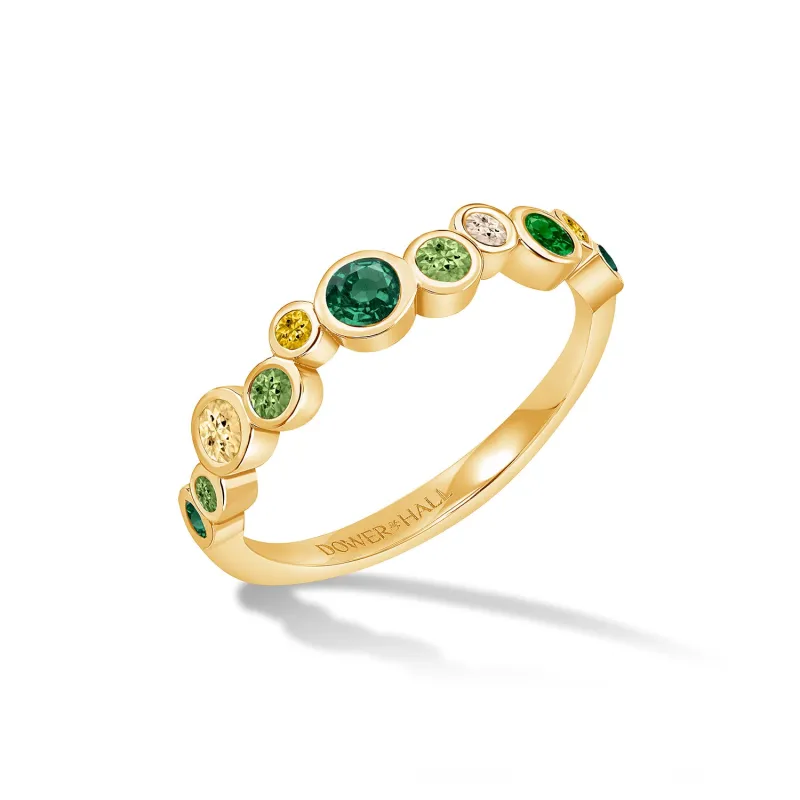 18k Emerald Citrus Green Cascade Ring - 0.50ct sold by Dower & Hall