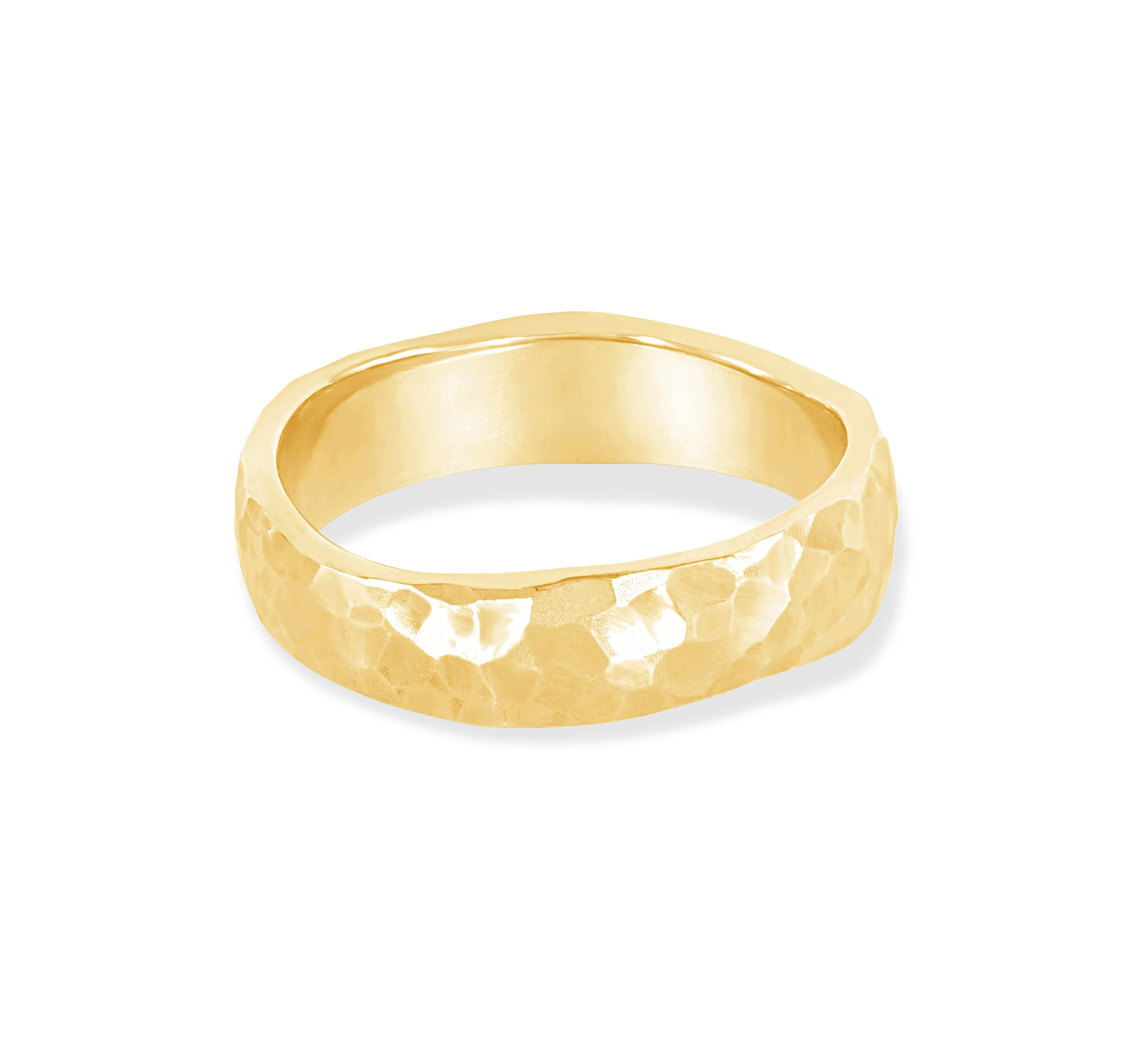 14k Gold Undulating Hammered Band Ring sold by Dower & Hall