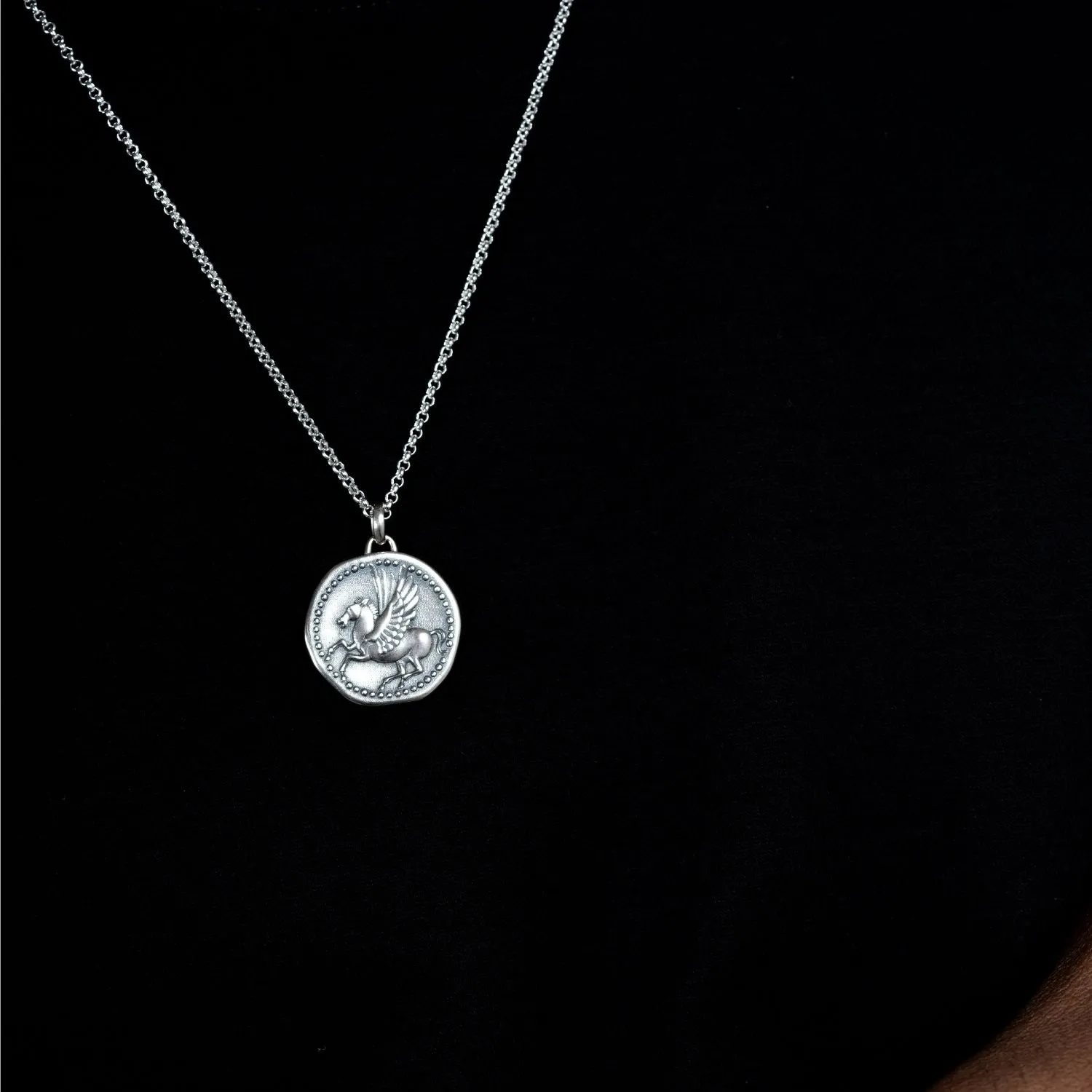 Men's 'Overcome and Thrive' Pegasus Talisman Necklace sold by Dower & Hall product image thumbnail 4