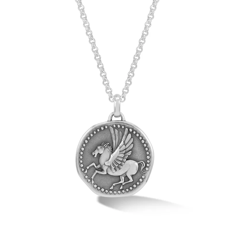 Men's 'Overcome and Thrive' Pegasus Talisman Necklace sold by Dower & Hall