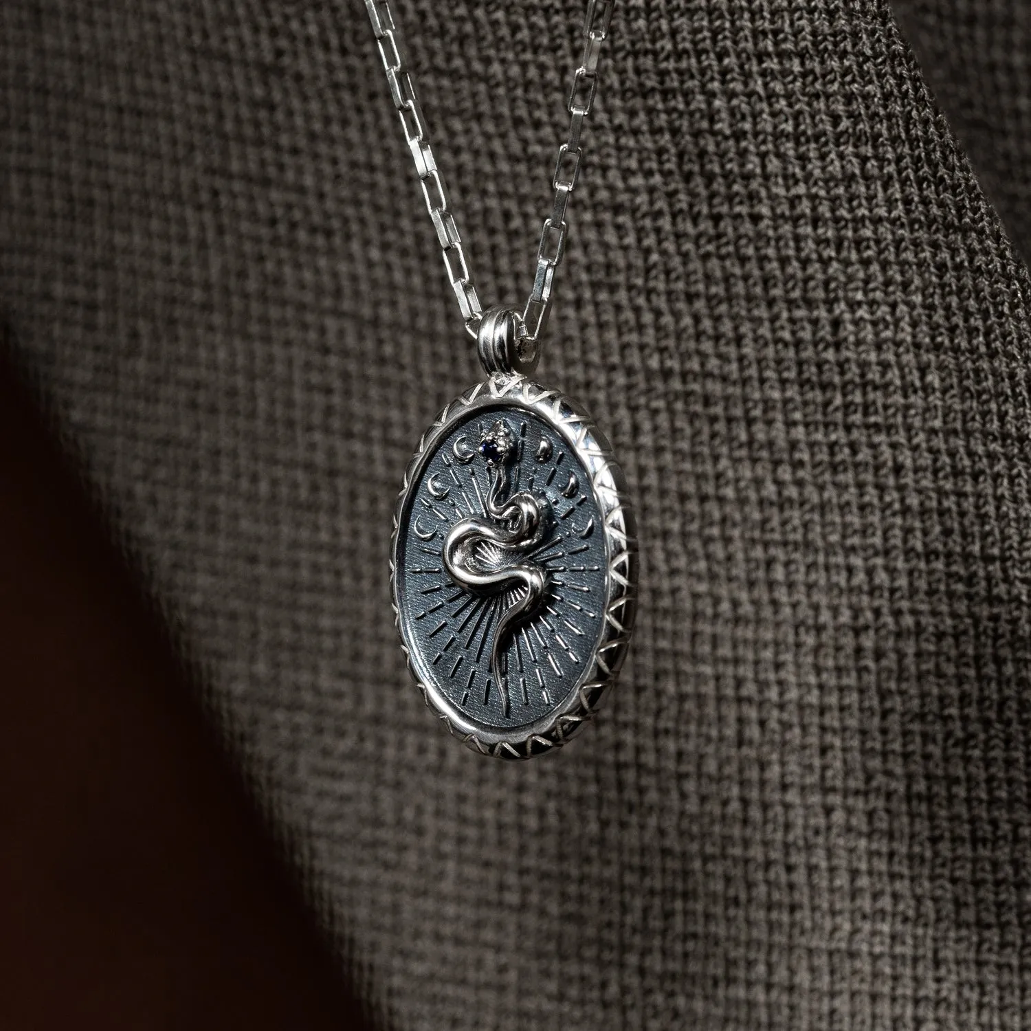 Men's Snake Talisman Necklace sold by Dower & Hall product image thumbnail 2