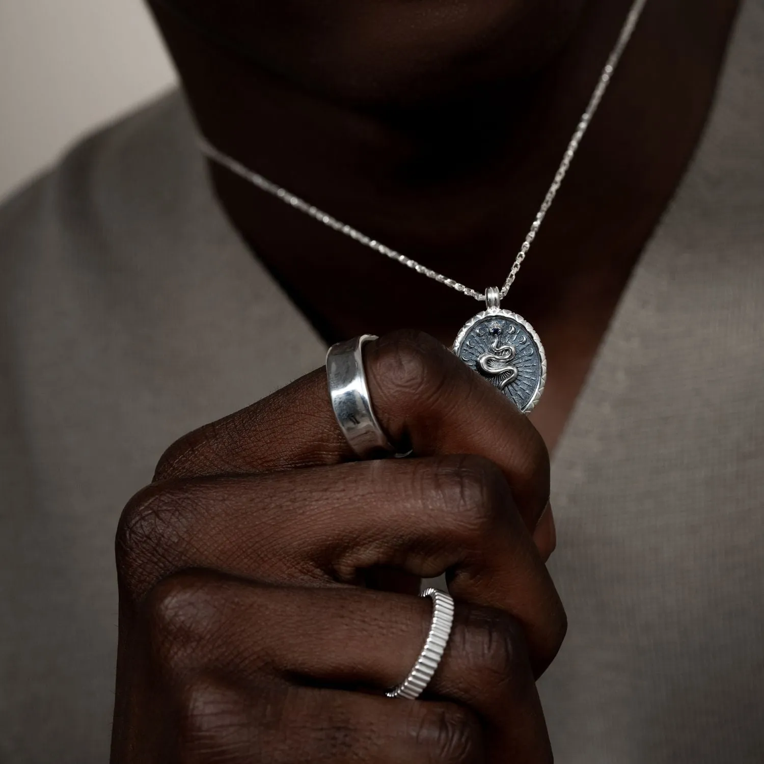 Men's Snake Talisman Necklace sold by Dower & Hall product image thumbnail 4