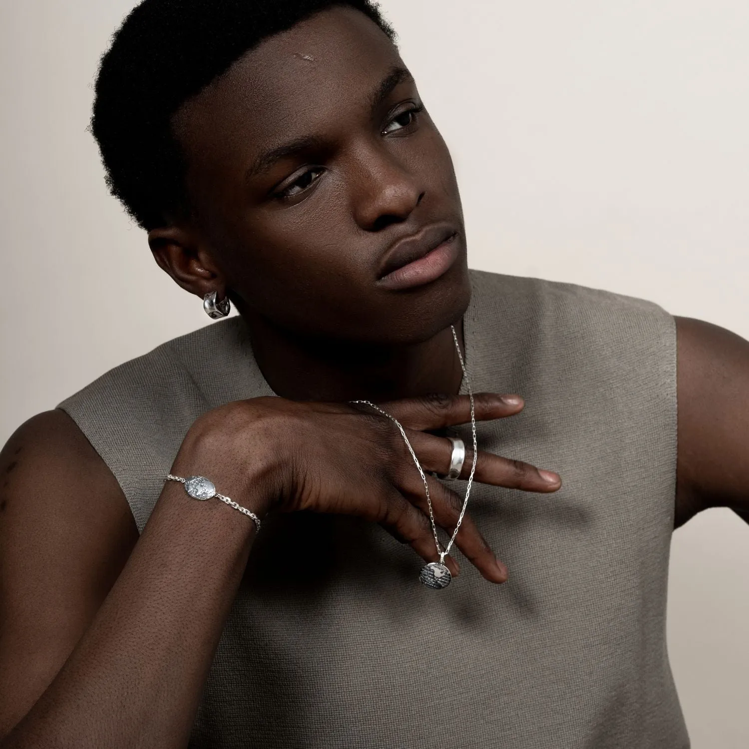 Men's One World Talisman Necklace sold by Dower & Hall product image thumbnail 3