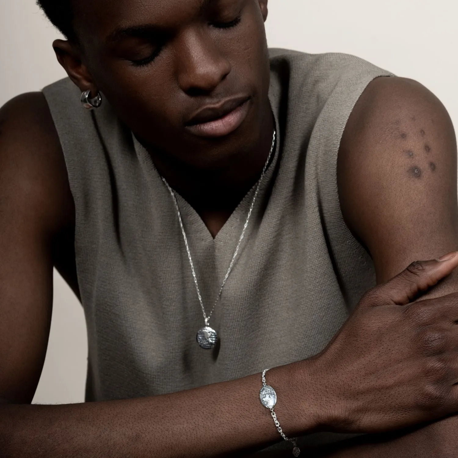 Men's One World Talisman Necklace sold by Dower & Hall product image thumbnail 5