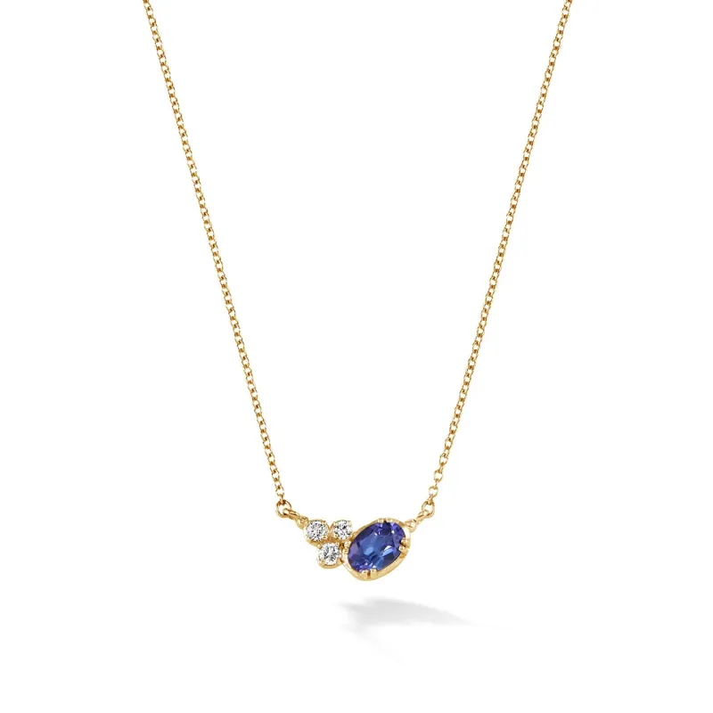 14k Gold Stargazer Oval Sapphire Pendant sold by Dower & Hall