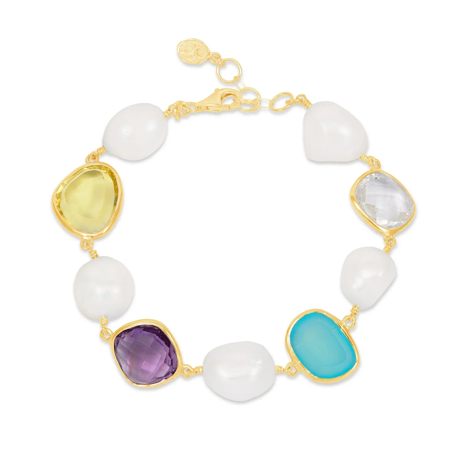 'Candy' Gemstone & Pearl Pebble Bracelet sold by Dower & Hall product image thumbnail 4