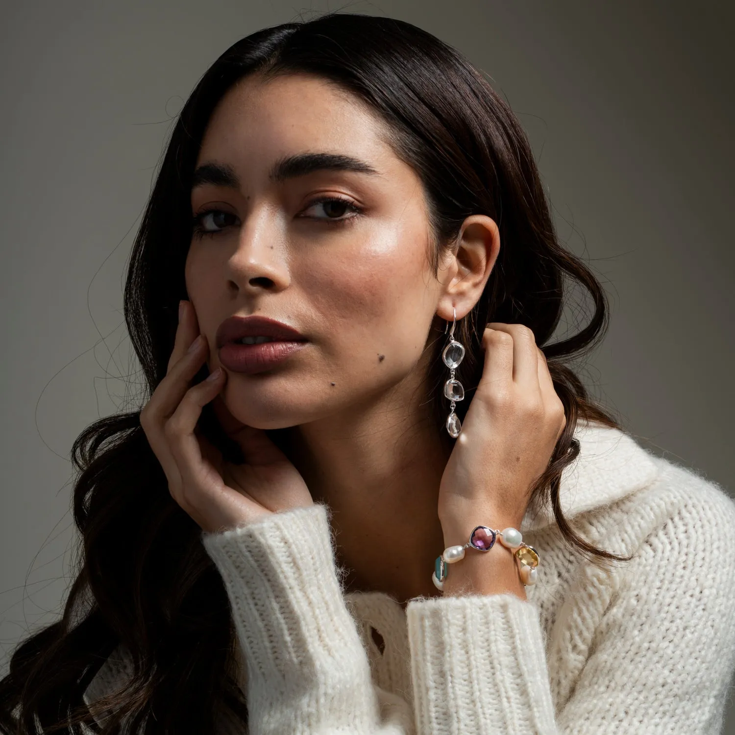 'Candy' Gemstone & Pearl Pebble Bracelet sold by Dower & Hall product image thumbnail 3