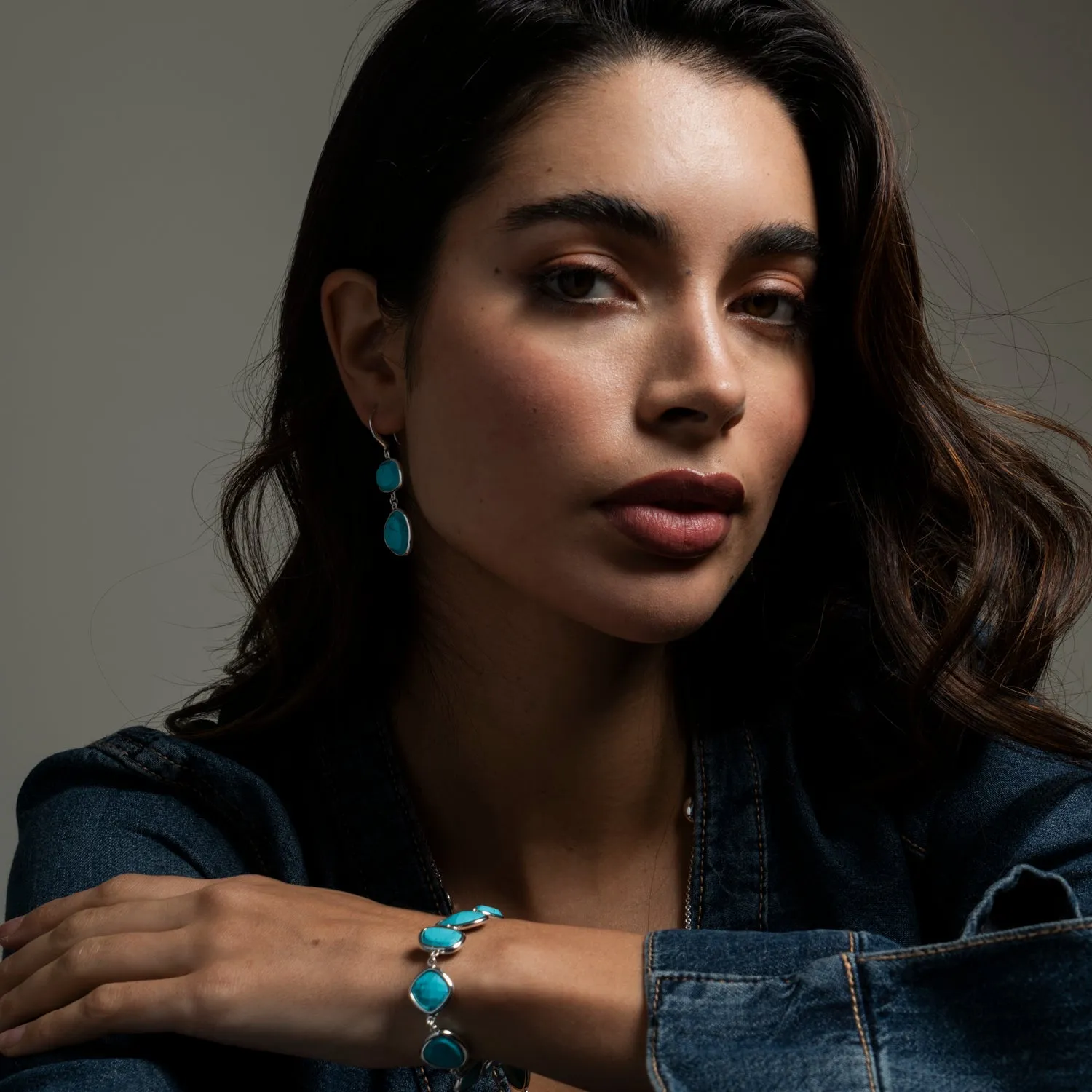 Turquoise Pebble Drop Earrings sold by Dower & Hall product image thumbnail 2