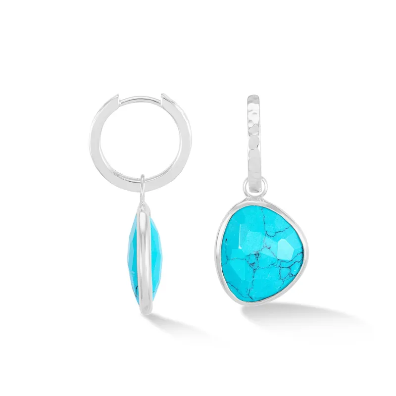 Turquoise Pebble Huggie Hoops sold by Dower & Hall