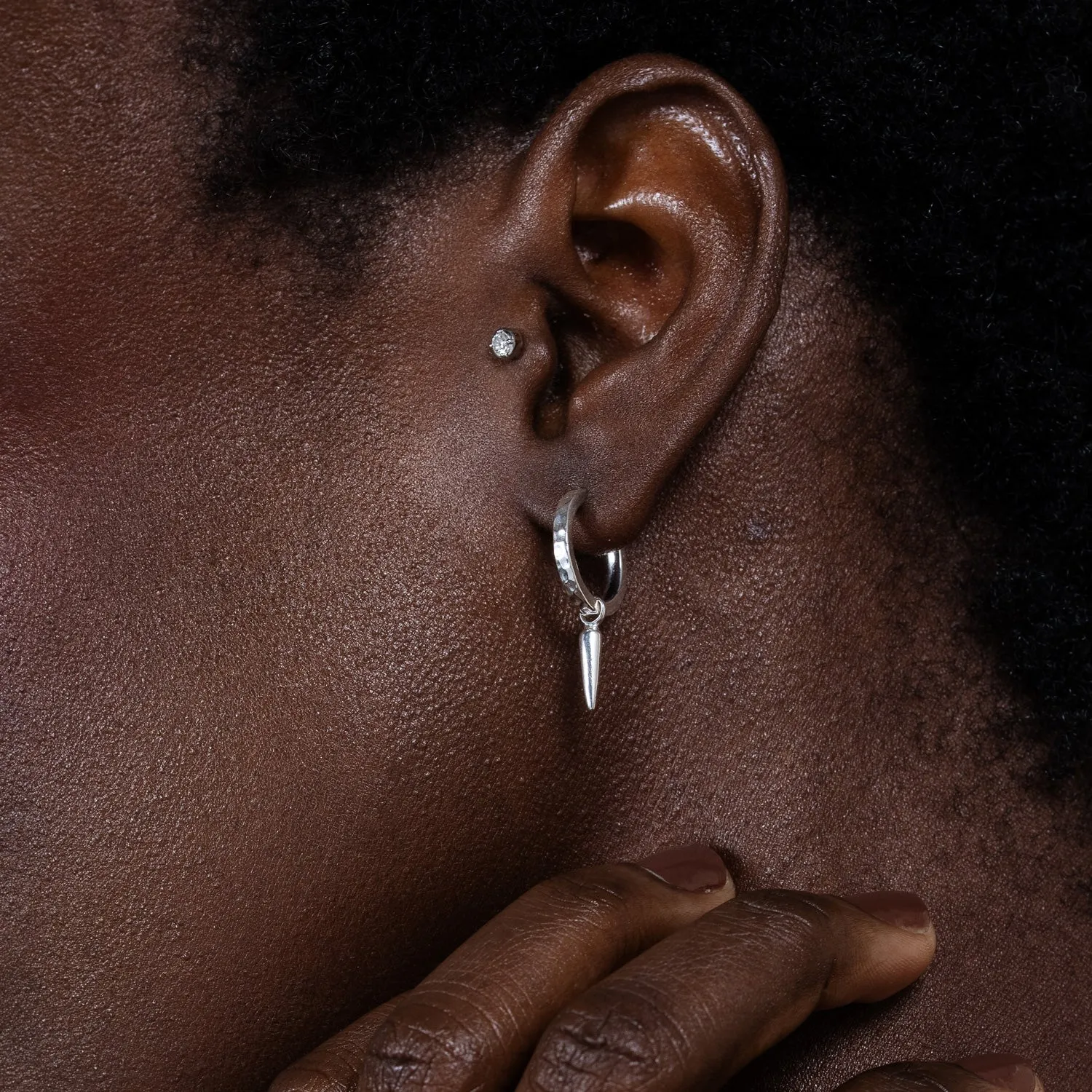 Hammered Raindrop Hoops sold by Dower & Hall product image thumbnail 3