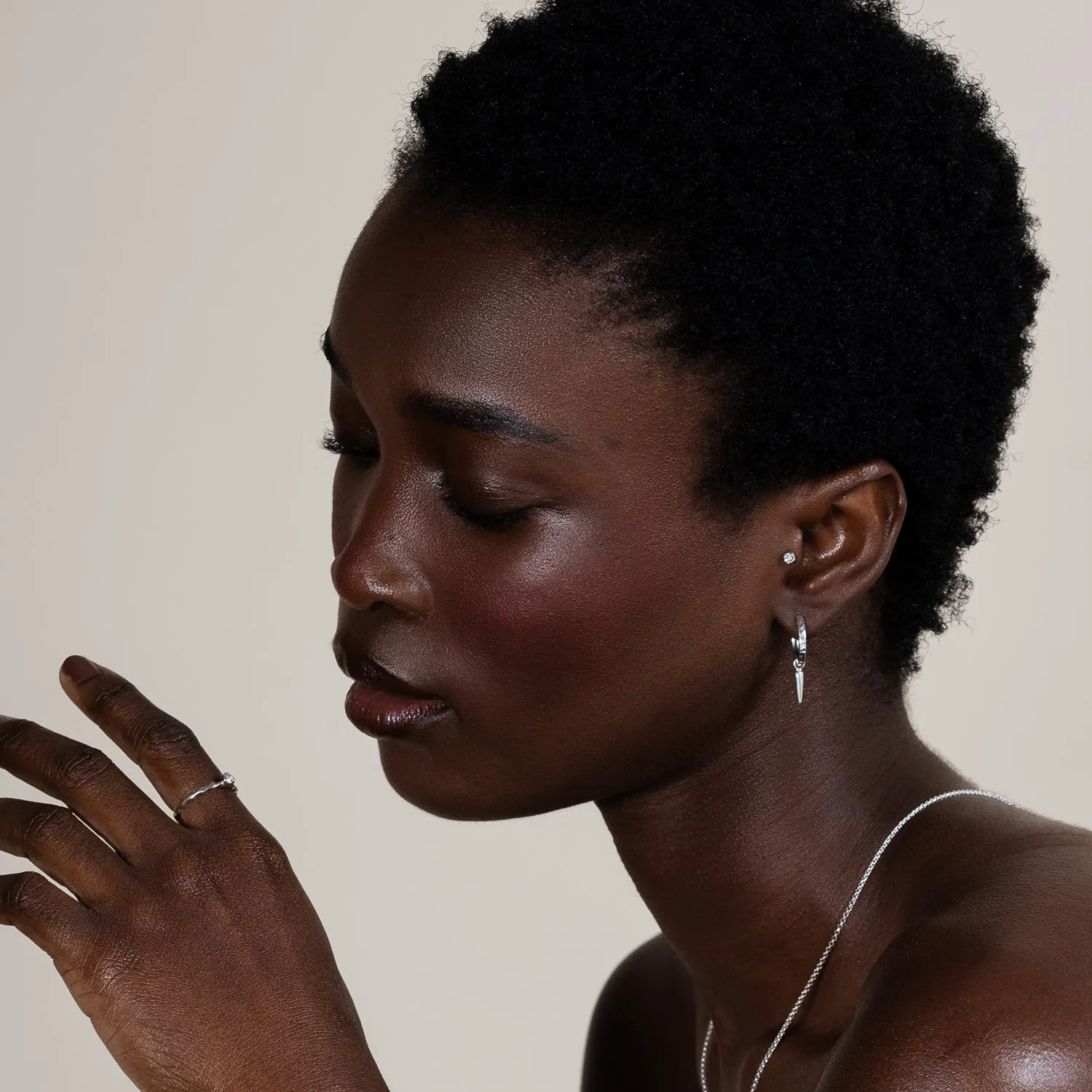 Hammered Raindrop Hoops sold by Dower & Hall product image thumbnail 5