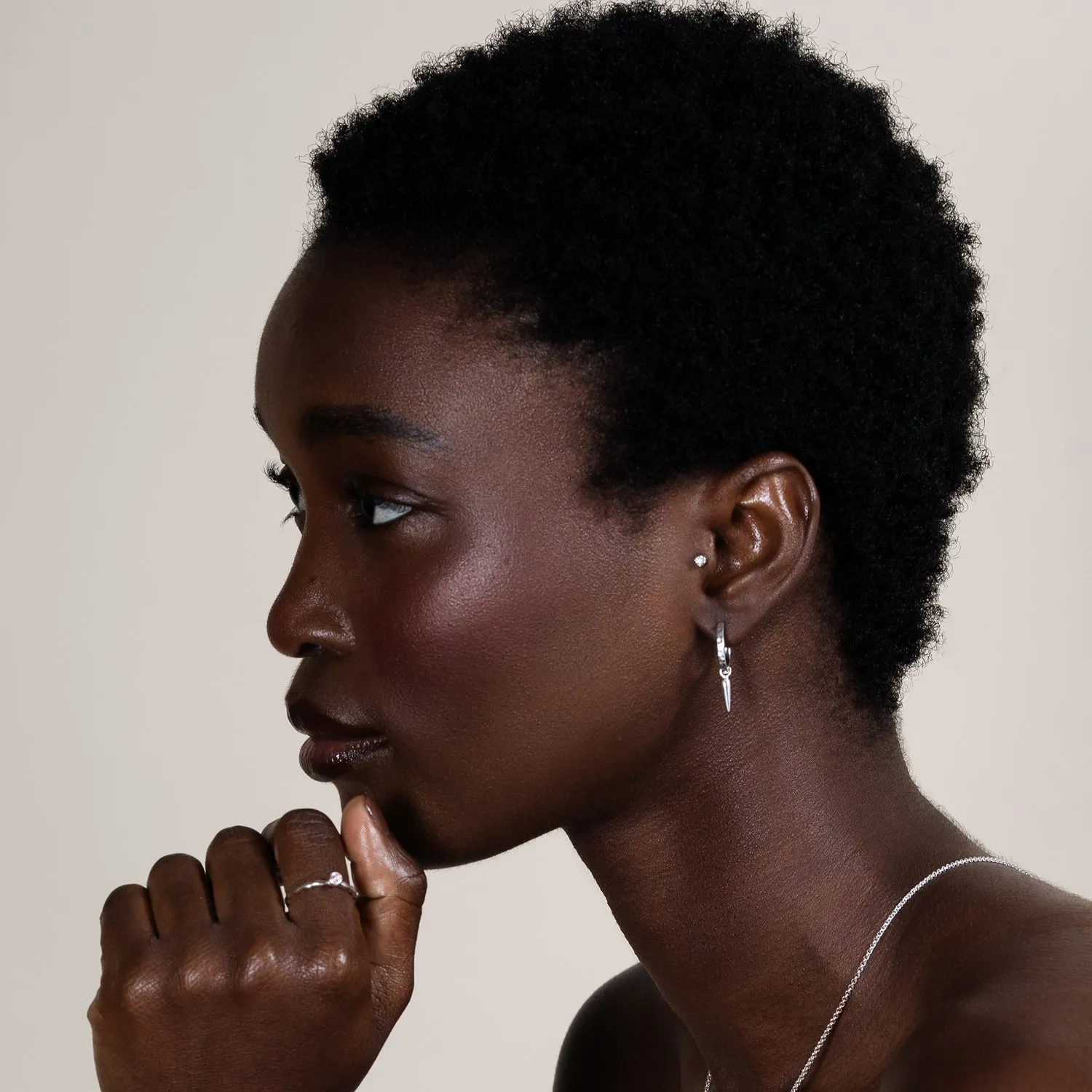 Hammered Raindrop Hoops sold by Dower & Hall product image thumbnail 2