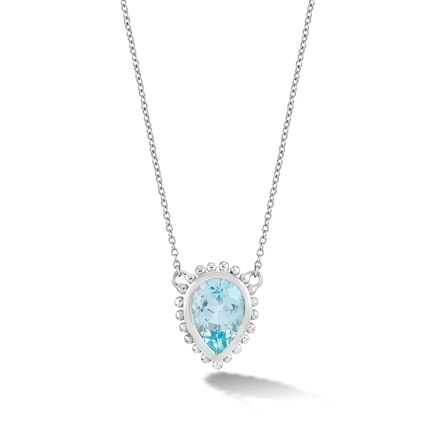 14k Gold Anemone Large Teardrop Pendant with Blue Topaz sold by Dower & Hall product image thumbnail 4